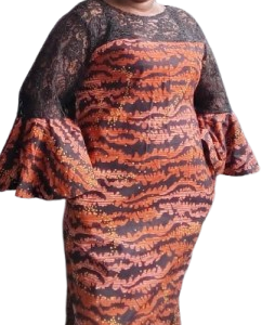 Ankara dress with net lace